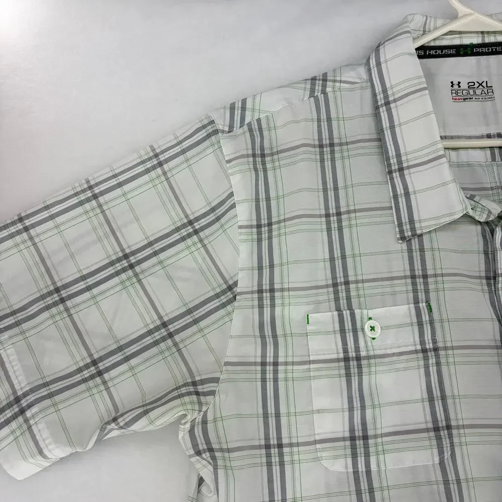 Under Armour HeatGear Plaid Button-Down Shirt — Size 2XL - Picture 7 of 15